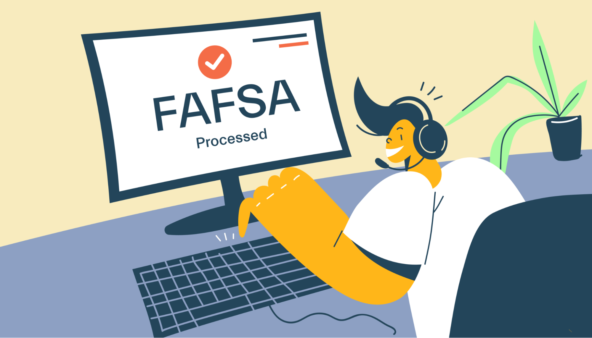 Student checking FAFSA status
